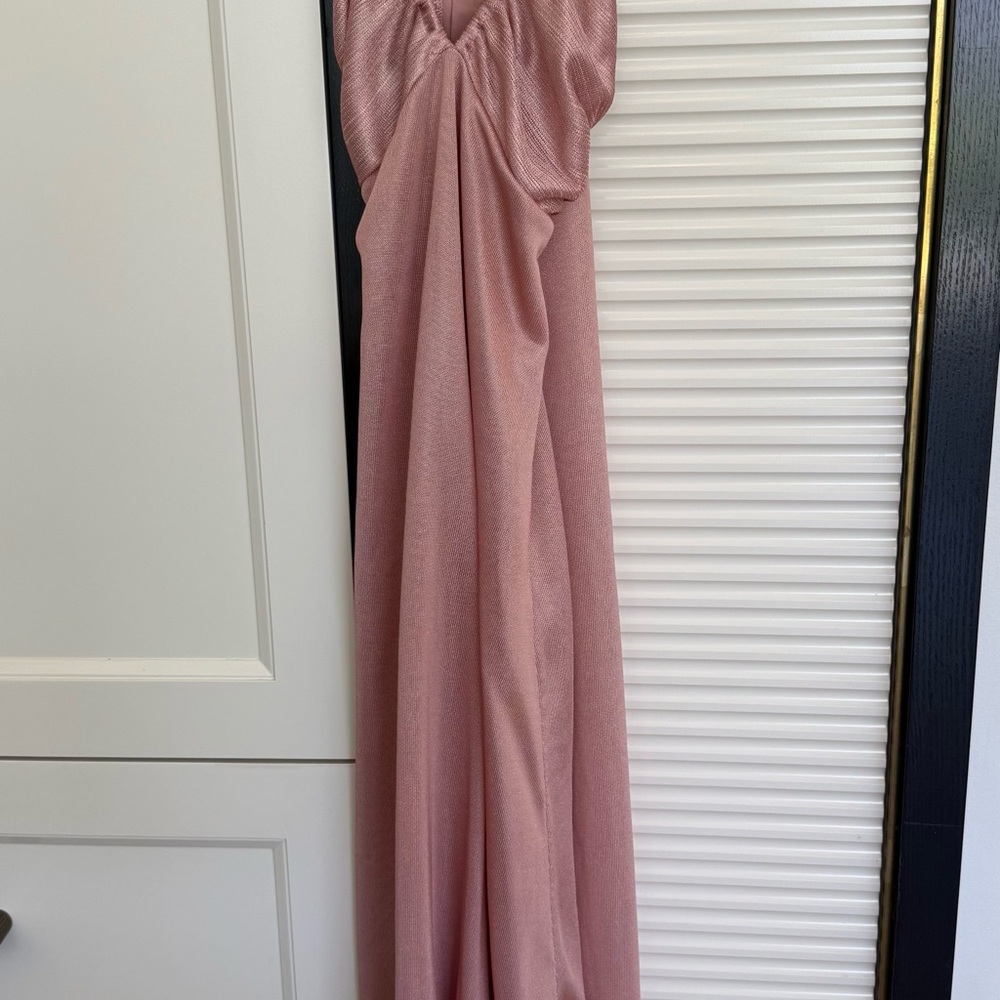 Zara Rose Pink Maxi Dress with Draped Bodice